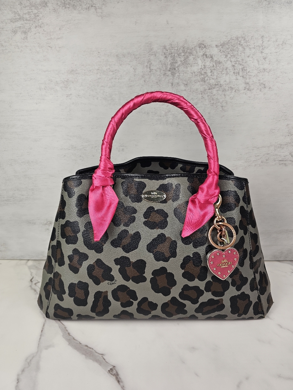 Coach Margo Satchel in Grey Ocelot